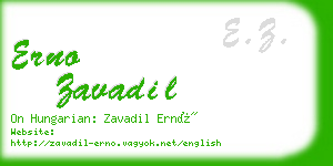 erno zavadil business card